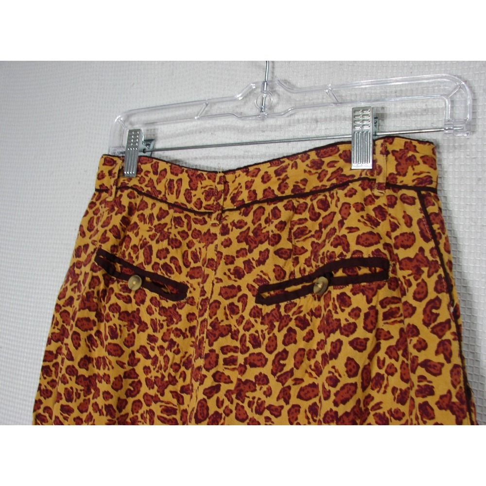 Free People Bennie Leopard Print Wide Leg Button Fly Pants Size 4 Casual Office - Picture 7 of 14